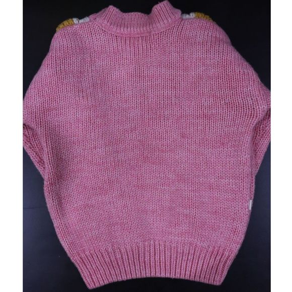 Toddler Girl's 3 Pastel Knitted Sweater 3T Crocheted Vintage Style Top Retro - Picture 2 of 2